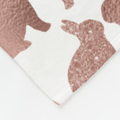 バラ金ゴールドイースターバニーグリッターフォイルメタル フリースブランケット (角)