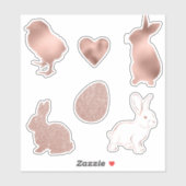 バラ金ゴールドイースター春バニーエッググリッター シール (シート)