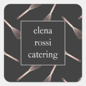 バラ金ゴールドウィスクパターン | Chef Caterer Baker スクエアシール (正面)