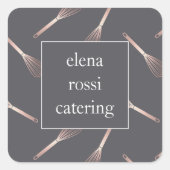 バラ金ゴールドウィスクパターン | Chef Caterer Baker スクエアシール (正面)