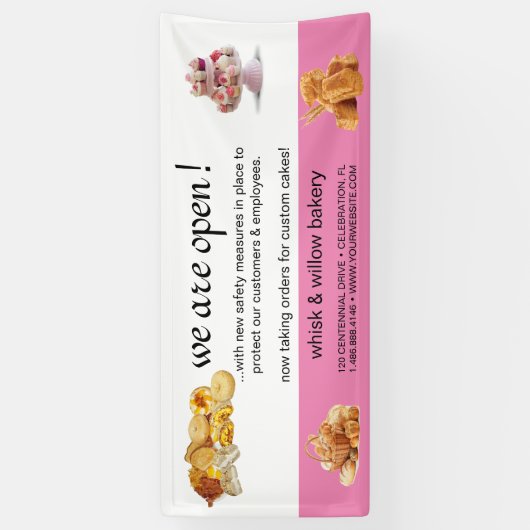 バラ金ゴールドウィスクベーカリー事業再開 横断幕 (縦)