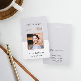 バラ金ゴールドウィスクベーカリー/ケータラー従業員の写真ID バッジ