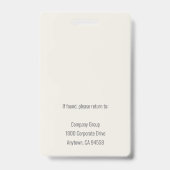 バラ金ゴールドウィスクベーカリー/ケータラー従業員の写真ID バッジ (裏面)