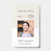 バラ金ゴールドウィスクベーカリー/ケータラー従業員の写真ID バッジ (正面)