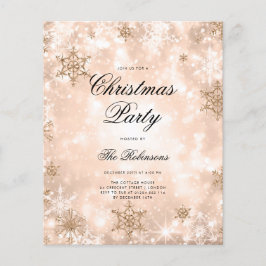 バラ金ゴールドウィンターホリデー招待状プログラムメニュー チラシ