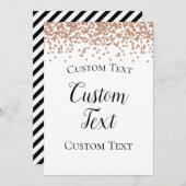 バラ金ゴールドウェルカムサイン5x7" 招待状 (正面/裏面)