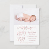 バラ金ゴールドウェルカムフォトベビー誕生のお知らせ 案内状 (正面)