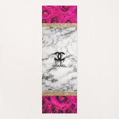 バラ金ゴールドウォーターカラーラグジュアリー金ゴールドグリッター赤面 ヨガマット (正面)