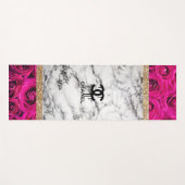 バラ金ゴールドウォーターカラーラグジュアリー金ゴールドグリッター赤面 ヨガマット (正面(横))