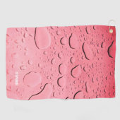 バラ金ゴールドウォータードロップ抽象芸術アート名前をカスタムする2022 ゴルフタオル (横)