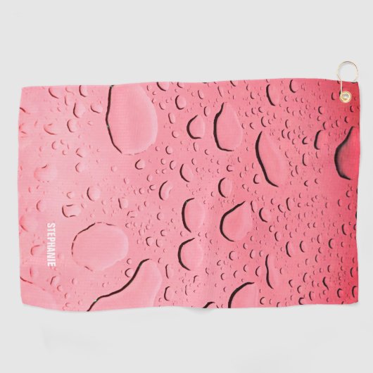 バラ金ゴールドウォータードロップ抽象芸術アート名前をカスタムする2022 ゴルフタオル (横)