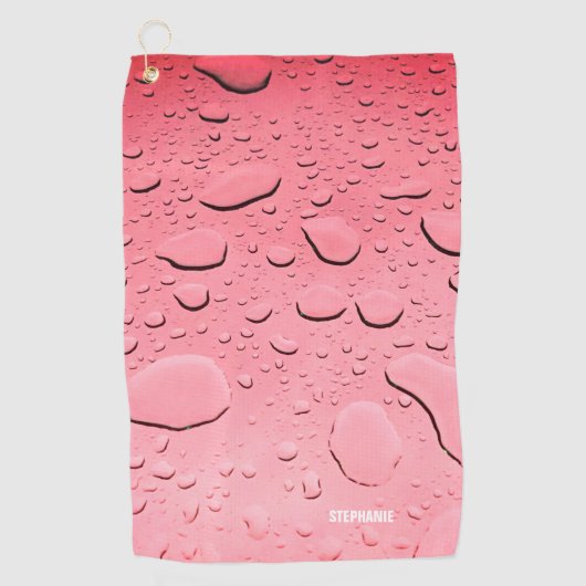 バラ金ゴールドウォータードロップ抽象芸術アート名前をカスタムする2022 ゴルフタオル (正面)