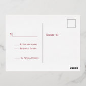 バラ金ゴールドウォーターフォールカーテンRSVP 箔招待状ポストカード (裏面)