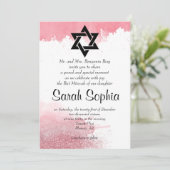 バラ金ゴールドウォーター色グリッターガールバルミツワー 招待状 (スタンド正面)