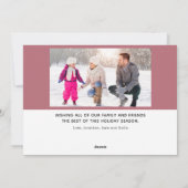 バラ金ゴールドウォームホリデーウィッシュ | 2フォトクリスマス シーズンカード (裏面)