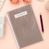 バラ金ゴールドウッドグレイン抽象芸術ルクスグラム プランナー手帳