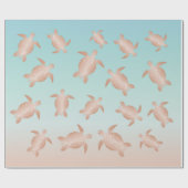 バラ金ゴールドウミガメビーチスタイル ラッピングペーパー (フラット)