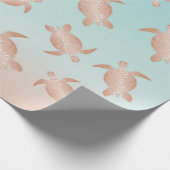 バラ金ゴールドウミガメビーチスタイル ラッピングペーパー (角)