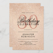 バラ金ゴールドエイジ誕生日グリッタールッ絵を描ク 招待状 (正面/裏面)