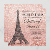 バラ金ゴールドエッフェルタワーパリスイート16招待状 招待状 (正面/裏面)