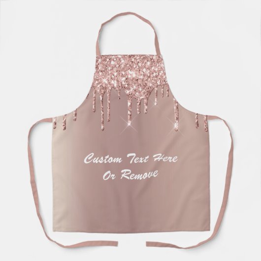 バラ金ゴールドエプロングリッタードリップカスタム文字 エプロン (正面)