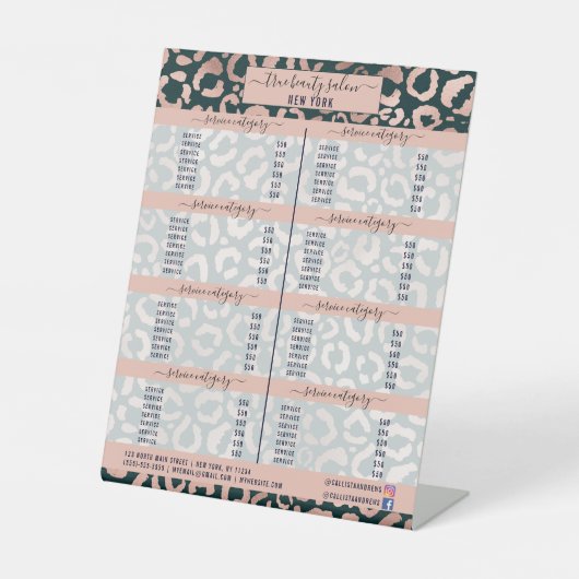 バラ金ゴールドエメラルドヒョウのチーター価格表 台座サイン (正面)