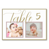 バラ金ゴールドエレガントなウェディングフォトテーブル番号 テーブルナンバー (正面)