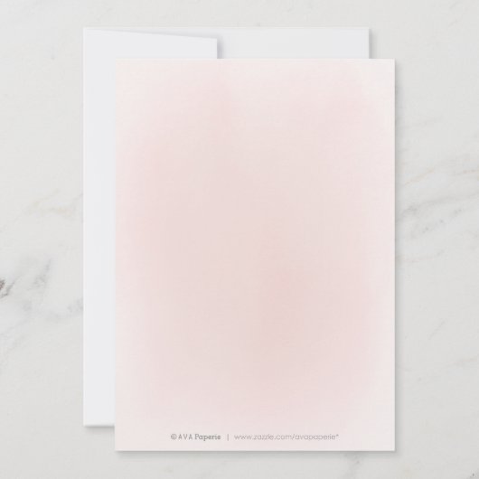 バラ金ゴールドエレガントウェディングドレスブライダルシャワー 招待状 (裏面)