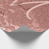 バラ金ゴールドエレガントウェディング披露宴モノグラム ラッピングペーパー (角)