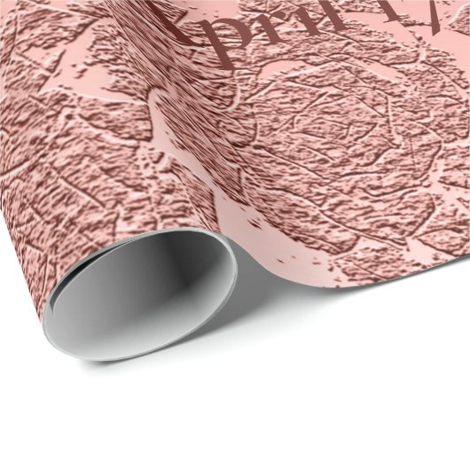 バラ金ゴールドエレガントウェディング披露宴モノグラム ラッピングペーパー (ロールコーナー)