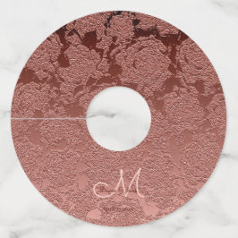 バラ金ゴールドエレガントウェディング披露宴モノグラム ワイングラスタグ