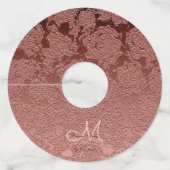 バラ金ゴールドエレガントウェディング披露宴モノグラム ワイングラスタグ (裏面)