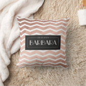 バラ金ゴールドエレガントガール誕生日付シックトレンディー クッション (ブランケット)