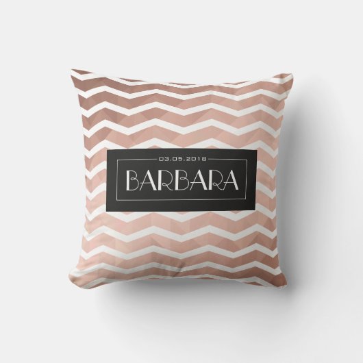 バラ金ゴールドエレガントガール誕生日付シックトレンディー クッション (正面)