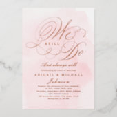 バラ金ゴールドエレガントクラシック書私たちはまだ行う 箔招待状 (正面)