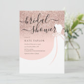 バラ金ゴールドエレガントグリッターブライダルシャワー 招待状 (スタンド正面)