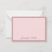 バラ金ゴールドエレガントグリッターモダン手書き ノートカード (正面)