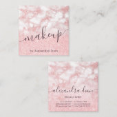 バラ金ゴールドエレガントグリッター大理石化粧家 スクエア名刺 (正面/裏面)