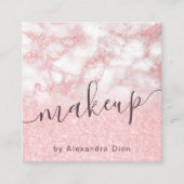 バラ金ゴールドエレガントグリッター大理石化粧家 スクエア名刺 (正面)