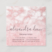 バラ金ゴールドエレガントグリッター大理石化粧家 スクエア名刺 (裏面)