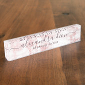 バラ金ゴールドエレガントグリッター大理石化粧家 デスクネームプレート (側面)