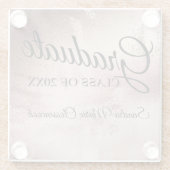 バラ金ゴールドエレガントシックタイポグラフィ卒業 ガラスコースター (裏面)