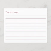 バラ金ゴールドエレガントスクリプトブライダルシャワーレシピカード (裏面)