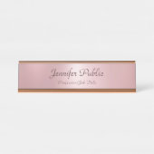 バラ金ゴールドエレガントテンプレートプロフェッショナル デスクネームプレート (正面)