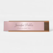 バラ金ゴールドエレガントテンプレートプロフェッショナル デスクネームプレート (正面)