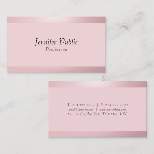 バラ金ゴールドエレガントトレンディーシンプルテンプレート 名刺 (正面/裏面)