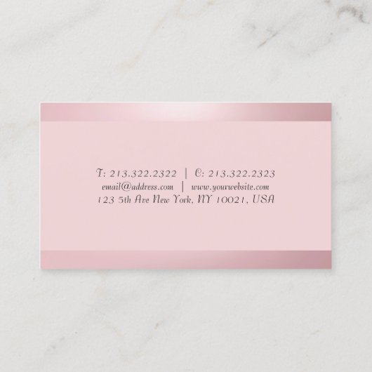 バラ金ゴールドエレガントトレンディーシンプルテンプレート 名刺 (裏面)