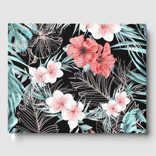 バラ金ゴールドエレガントトロピカル結婚ボタニズ ゲストブック (正面)