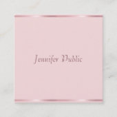 バラ金ゴールドエレガントハンドスクリプトテンプレートモダン スクエア名刺 (正面)