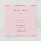 バラ金ゴールドエレガントハンドスクリプトテンプレートモダン スクエア名刺 (裏面)